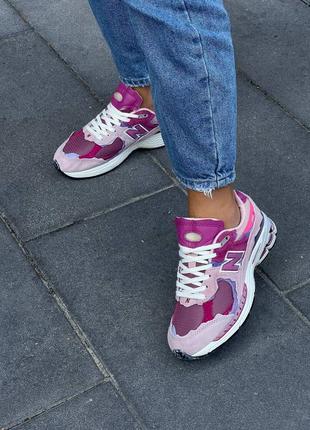 Женские кроссовки розовые new balance 2002r protection pack 'pink violet'6 фото