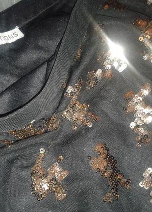 Чёрная юбка с золотыми пайетками, нарядная , на новый год, на подкладке м-л3 фото