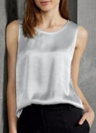 Майка серая блуза женская атласная металик серая металик - xxl,xxxl