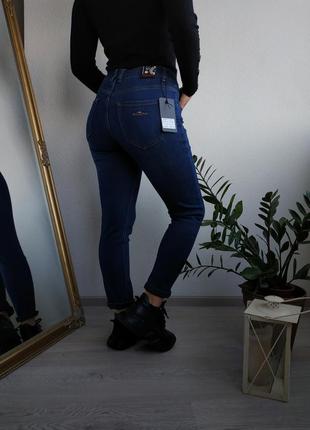 🔥теплые джинси стрейчевые на флисе зимние skinny flis slim fit байка флис1 фото