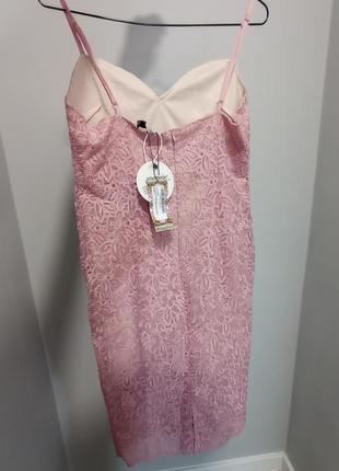 Нежное розовое кружевное платье кружное3 фото
