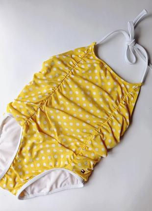 Суцільний дитячий жовтий купальник в горох для дівчинки 2-3роки tommy hilfiger