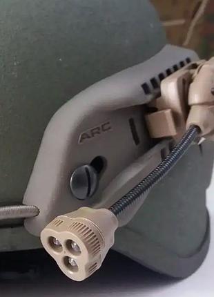 Тактичний ліхтарик ne на каску світлодіодний ліхтар для шолома fast нашлемний ліхтар для каски mich, arc, фаст