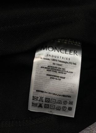 Чоловіча поло футболка moncler чорна / якісні футболки для чоловіків4 фото