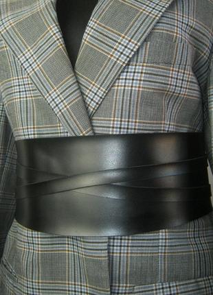 Широкий кожаный пояс оби ,  пояс кушак ,пояс кимоно ручной работы2 фото