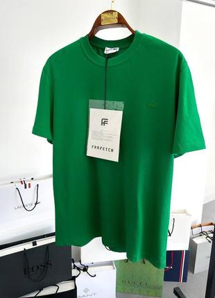 Мужская качественная футболка лакоста зеленая / футболка lacoste