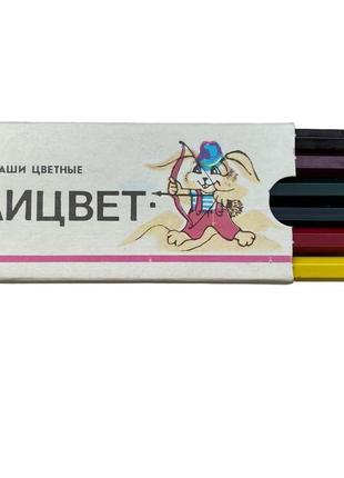 Олівці кольорові, поліцвіт, воскові, радянські3 фото