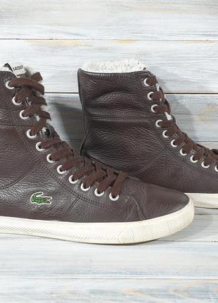 Оригінальні кеди lacoste marcel hi fold крутые кеды1 фото