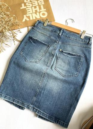 ✨актуальная джинсовая юбка с v-образным разрезом от h&amp;m8 фото