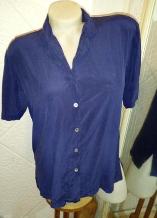 Розпродаж 2+1 сорочка блуза шовк вільна з коротким рукавом