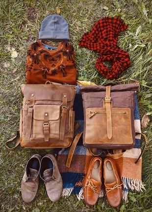 Рюкзак мюнхен коричневый. стильный крепкий влагостойкий рюкзак с отделением для ноутбука. канвас4 фото