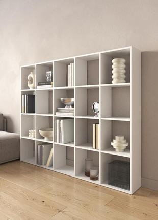 Стеллаж для дома м-3 на 20 ячеек в цвете бетон, 1424 / 1781 / 300 мм