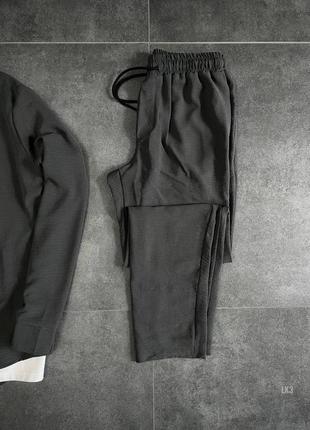 Льон 100% ▪︎ стильный костюм, брюки + рубашка (графит)3 фото