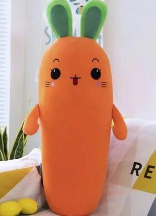 Плюшева 100 см подушка-іграшка морква-батон: м'яка та затишна5 фото