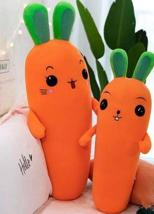Плюшева 100 см подушка-іграшка морква-батон: м'яка та затишна4 фото