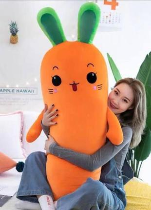Плюшева 100 см подушка-іграшка морква-батон: м'яка та затишна3 фото