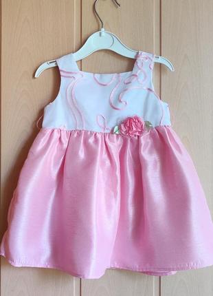 Нежно розовое платье с розой1 фото