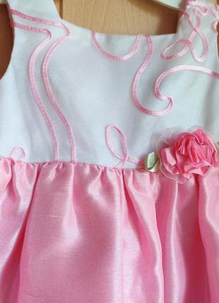 Нежно розовое платье с розой2 фото