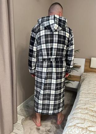 Стильний чоловічий махровий халат r зі зручним капюшоном3 фото