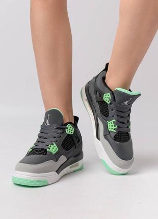 Nike air jordan 4 x off-white green glow9 фото