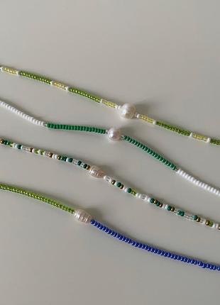 Чокер из бисера и натуральных жемчужин