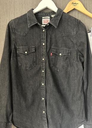 Levis рубашка джинсовая цвет графит