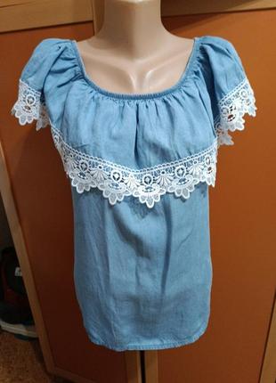 Футболка- блуза джинс