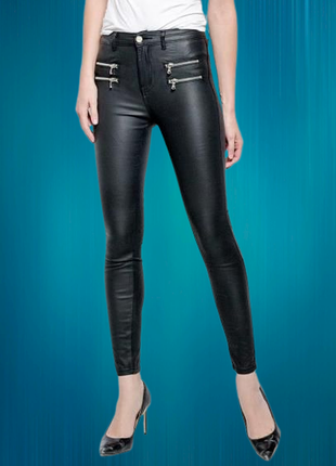 Штани south брюки джегінси скіні прилеглі під шкіру з блиском клубні яскраві блистящі розмір m 44 38