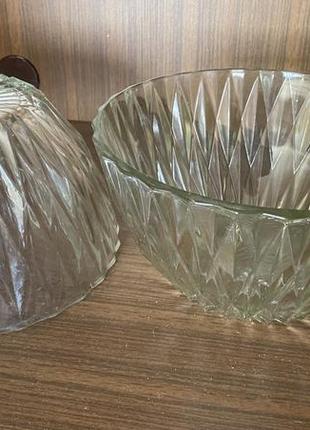 Стеклянная салатница фруктовница ваза ссср