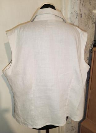 Льняная-100% лён,кремовая блузка с вышивкой,бохо,большого размера,турция2 фото