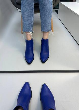 Эксклюзивные ботинки казаки из итальянской кожи и замши женские5 фото