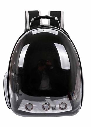 Рюкзак-переноска для кішок taotaopets 253304 panoramic black 35*25*42 cm контейнер з ілюмінатором