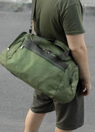 Мужская спортивная дорожная сумка tales зеленая тканевая на 36 л для тренировок и поездок