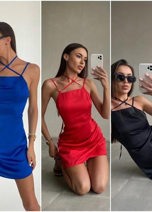 Шикарное платье из шёлка на бретельках размеры норма