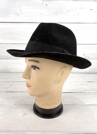 Капелюх стильний фетровий, kainz hute, чорний, розмір 55 см (s), дуже хороший стан