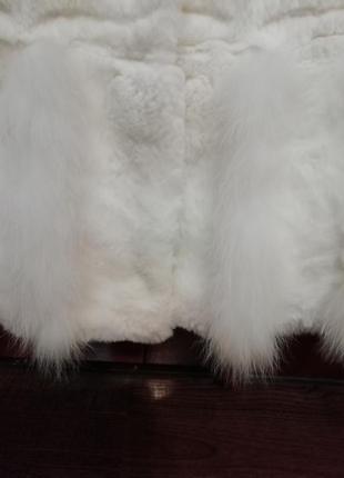 Натуральна біла шубка з кролика6 фото