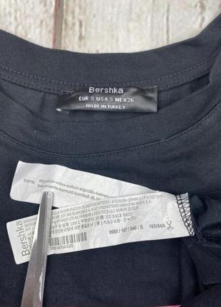 Стильне повсякденне плаття-футболка туніка сукня чорна жіноча від bershka3 фото