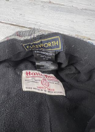 Шляпка твідова failworth harris tweed, тепла, якісна, розмір 55-57 см, як нова4 фото