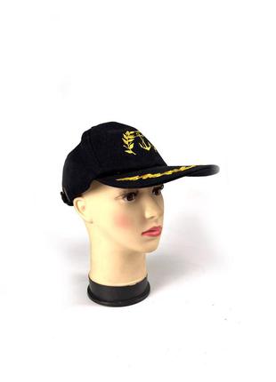Бейсболка чорна в морському стилі, бавовна, як нова