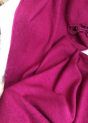 Эксклюзивный кашемировый шарф шаль палантин пашмина, цвет ярко розовый8 фото