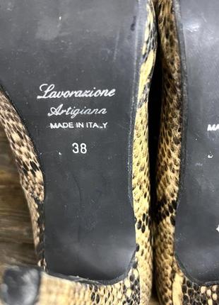 Туфлі sara milani, italy, з зміїним принтом, розмір 38 (24.5 см) відмінний стан3 фото