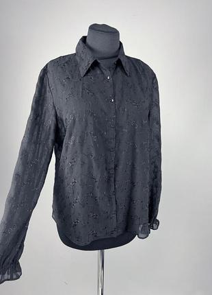 Блуза anne brooks напівпрозора, чорна, стильна, розмір 14 (м), відмінний стан