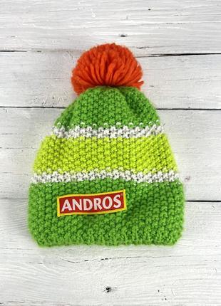 Шапка тепла andros, акрилова з флісовою підкладкою, 54-55 см, відмінний стан