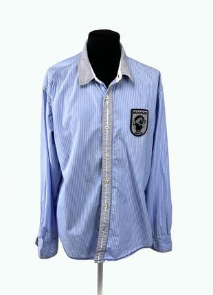 Сорочка фірмова napapijri, голуба, розмір 3xl (58), дуже хороший стан