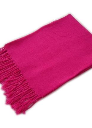 Эксклюзивный кашемировый шарф шаль палантин пашмина, цвет ярко розовый1 фото