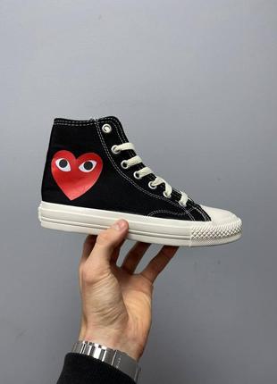 Кеди comme des garçons play x converse high ‘black’ 2