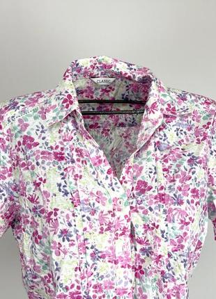 Блузка легка m&s classic, з квітковим принтом, розмір 12 (м), як нова6 фото