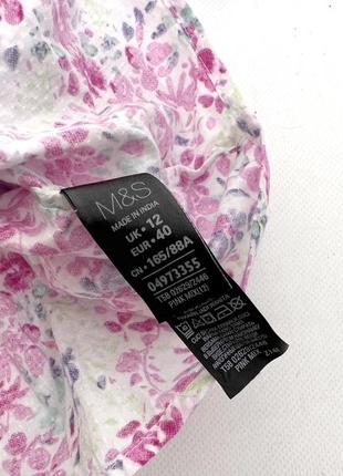 Блузка легка m&s classic, з квітковим принтом, розмір 12 (м), як нова4 фото
