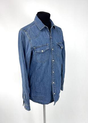 Сорочка джинсова pull&bear, фірмова, на кнопках, розмір 38 (m) відмінний стан3 фото