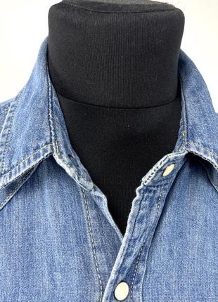 Сорочка джинсова pull&bear, фірмова, на кнопках, розмір 38 (m) відмінний стан7 фото